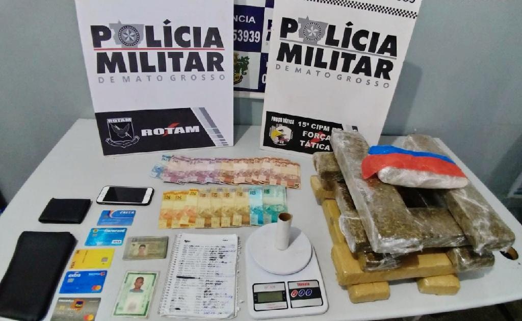 Rotam prende quatro suspeitos, apreende 11 kg de droga e descobre central do tráfico
