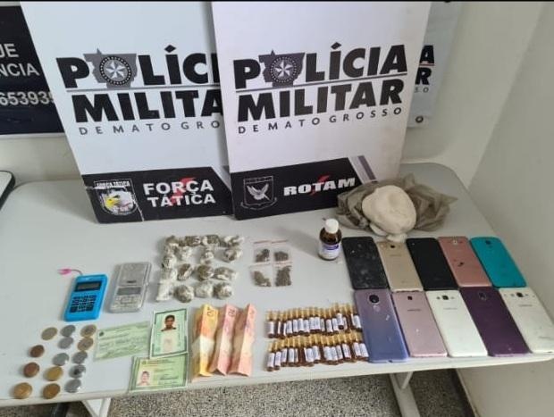 Rotam prende dois e descobre “boca de fumo” com droga e ampolas de adrenalina