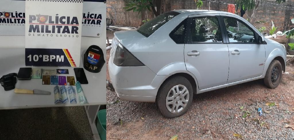 Dupla é detida por roubos e veículo é recuperado no bairro Ribeirão do Lipa