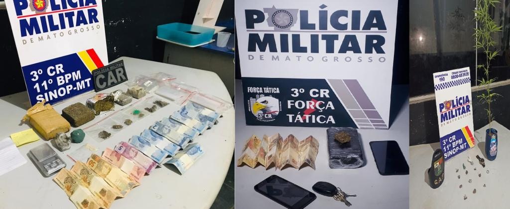 Trabalho ostensivo tira droga de circulação em bairros de Sinop