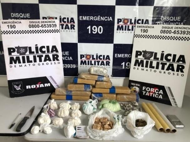 Rotam prende cinco e tira drogas de circulação em duas cidades de MT