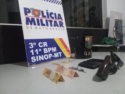 Sinop: Homem é preso com arma de fogo em casa noturna