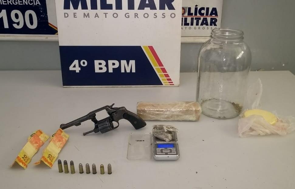 Homem  é pego com droga e revólver em Várzea Grande