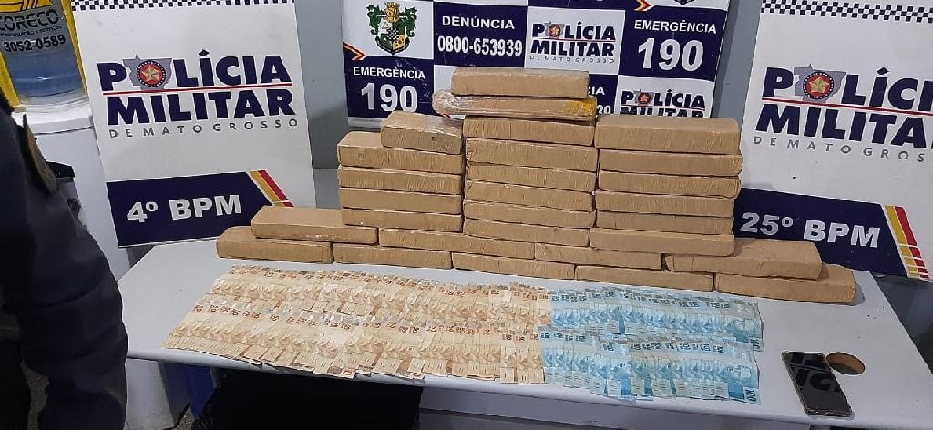 Policiais apreendem 28 tabletes de maconha e R$ 6,5 mil em Várzea Grande