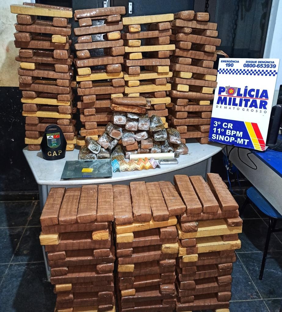 PM apreende cerca de 300 quilos de maconha em Sinop