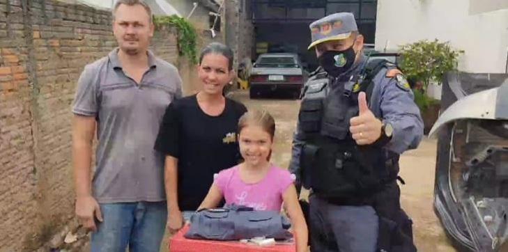 Estudante ganha fardamento para viver ‘Dia de Policial Militar Mirim’ em Alta Floresta