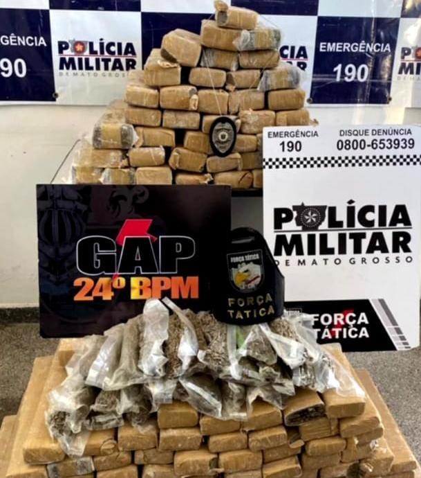 Gap e Força Tática prendem quadrilha e apreendem 160 quilos de maconha