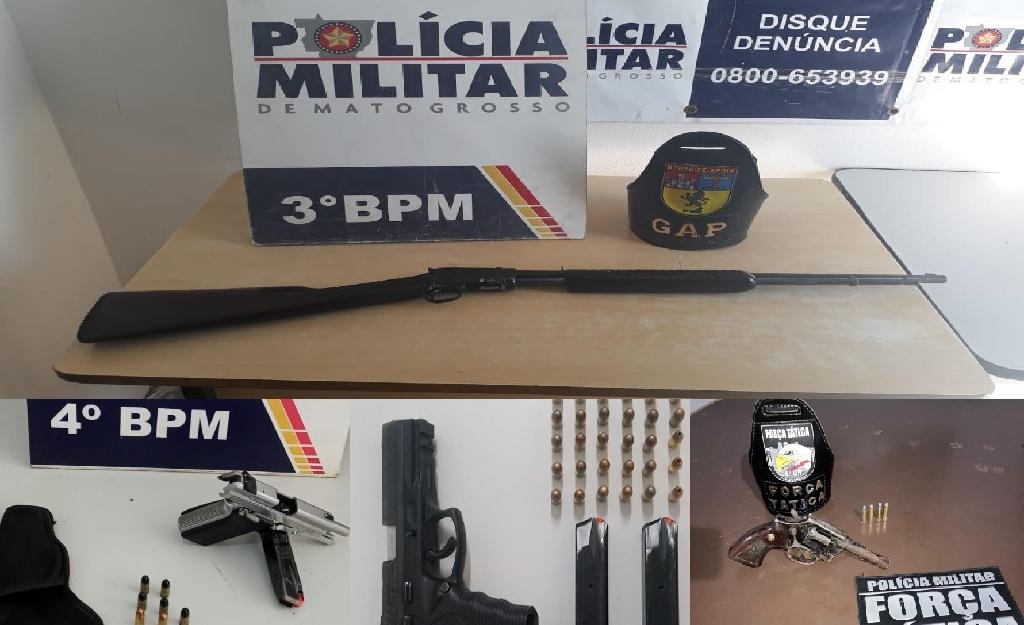 Quatro homens são detidos por porte ilegal de arma de fogo