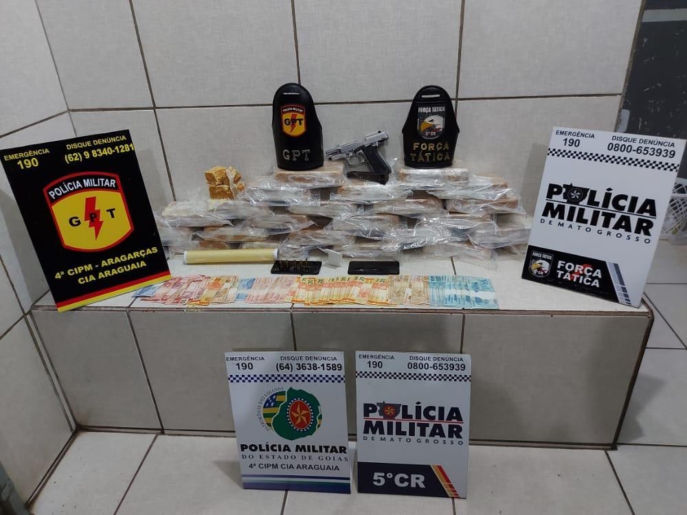 Trabalho integrado entre PMs de MT e GO prende casal com drogas