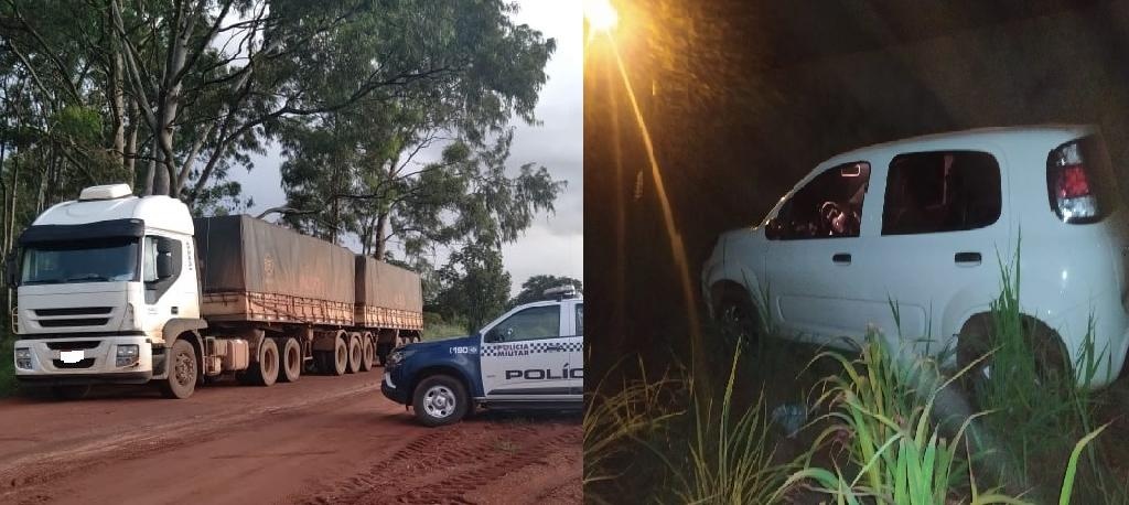 Polícia Militar recupera carreta e carro roubados