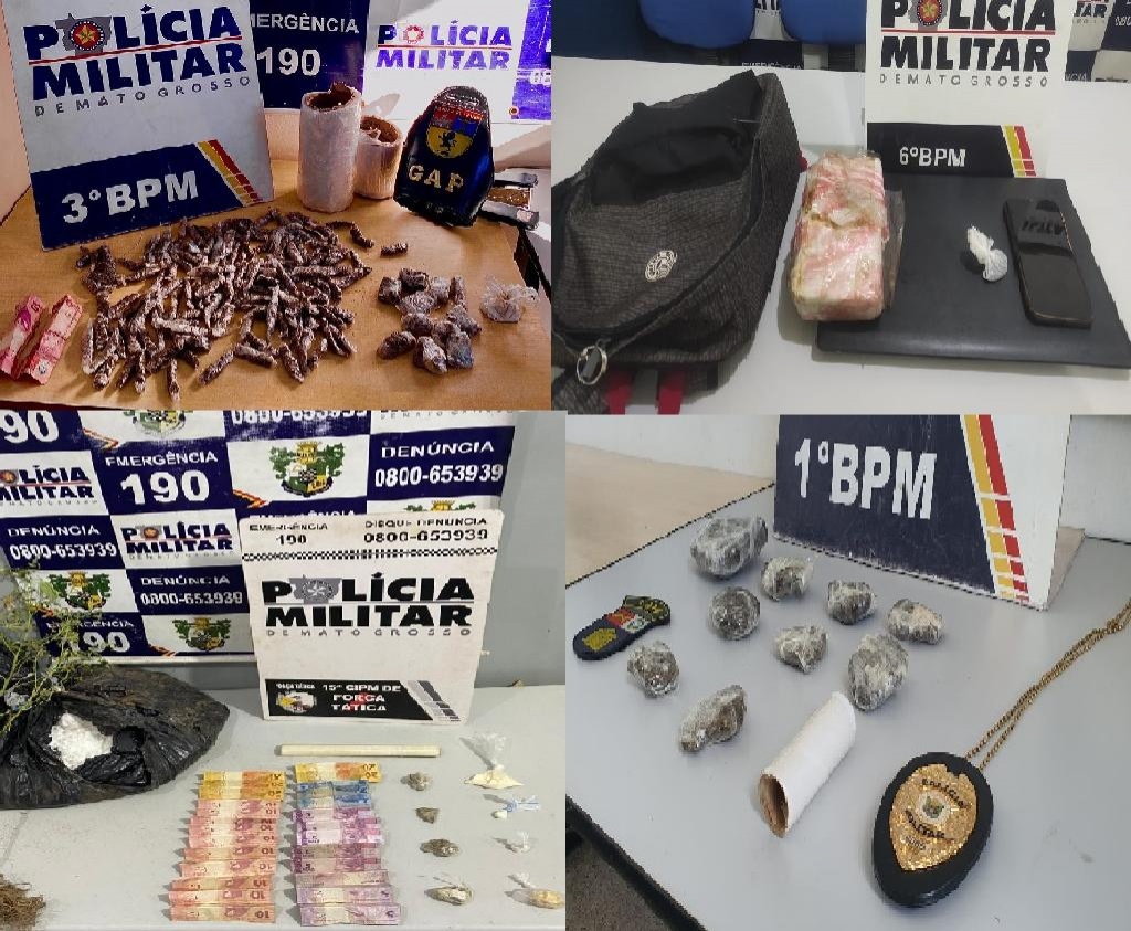 Onze pessoas são presas com drogas em cinco cidades de MT