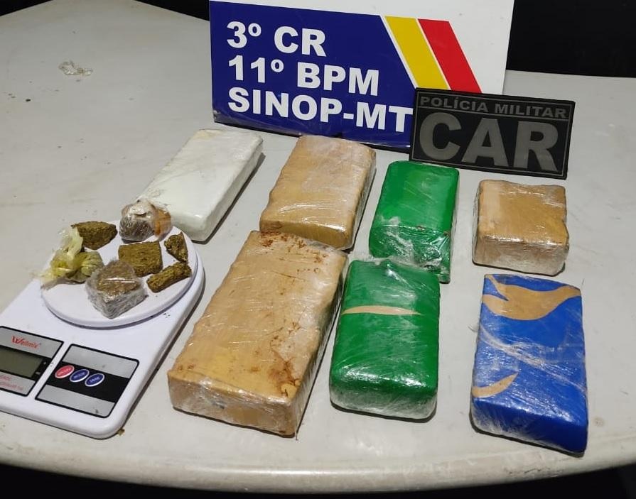 Policiais tiram drogas de circulação e prendem casal em flagrante em Sinop