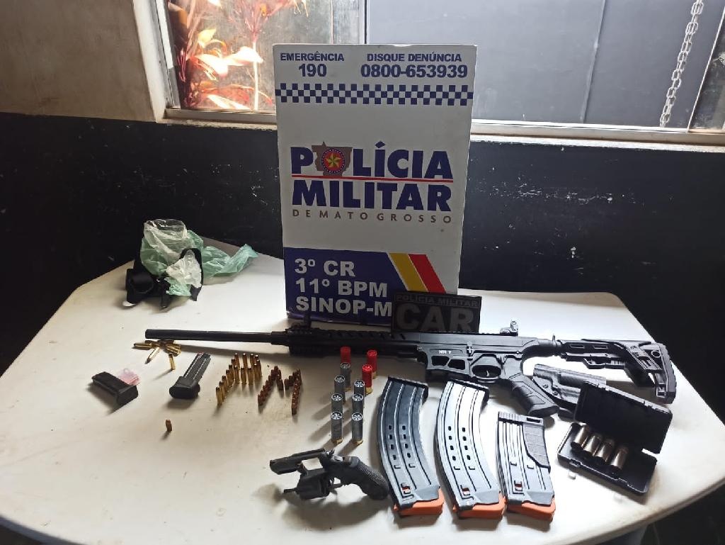 Policiais recuperam armas e munições furtadas de residência em Sinop