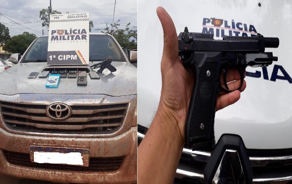Policiais recuperaram caminhonete e celulares levados de fazenda