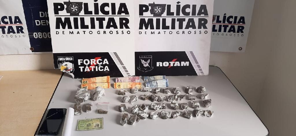 Policiais da Rotam apreendem 45 porções de maconha