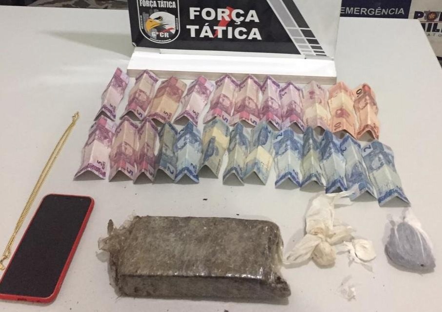 Força Tática desenterra maconha e detém dupla em Cáceres