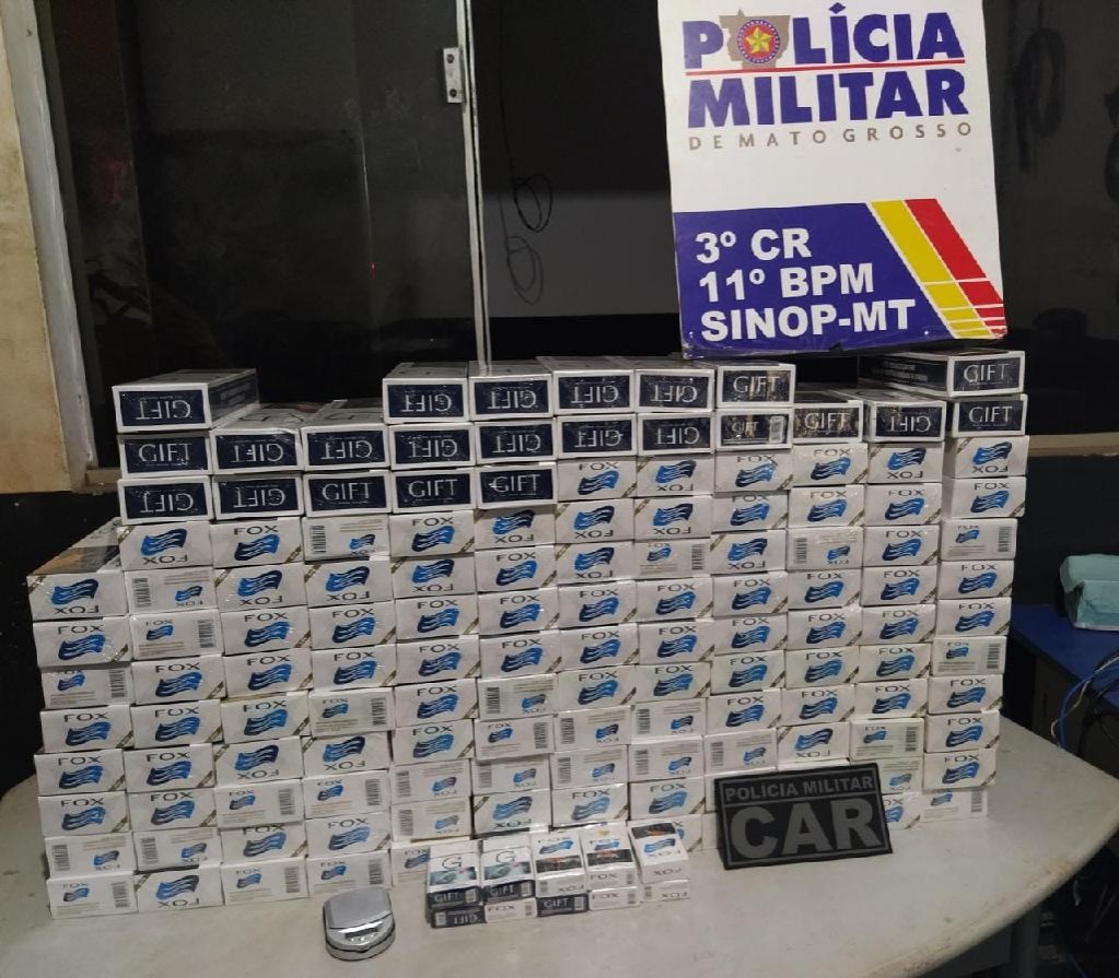 Sinop: Mulher é presa com fardos de cigarros do Paraguai e por promover aglomeração