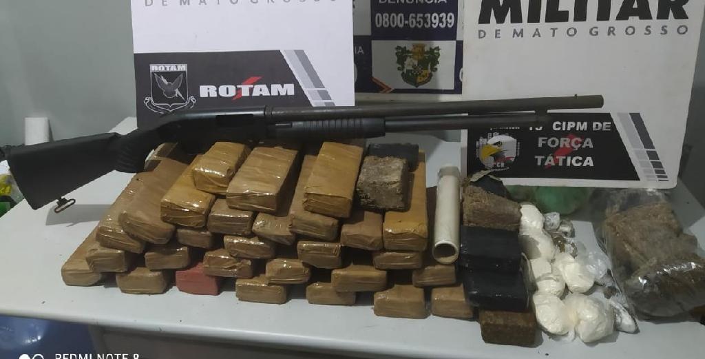 PM prende quadrilha e apreende mais de 33 kg de droga e explosivos