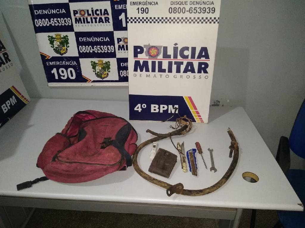 Suspeito é preso em flagrante por furto em oficina em Várzea Grande