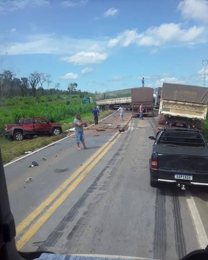 Grave acidente deixa dois mortos na BR-163 em Nova Mutum