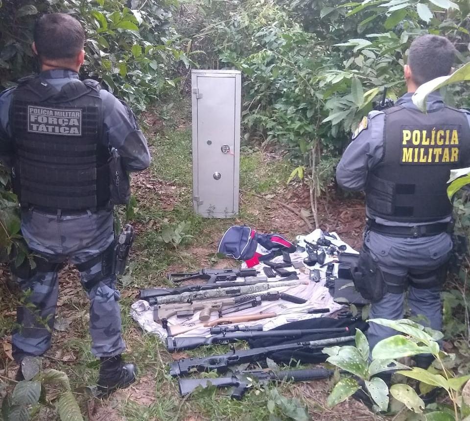 PM recupera nove armas Airsoft, cofre e caminhonete furtados em Sorriso