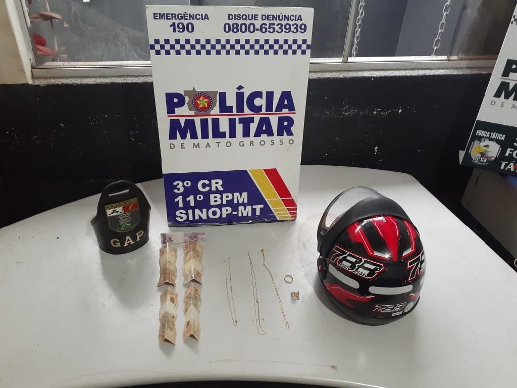 PM prende suspeito de vários roubos em Sinop