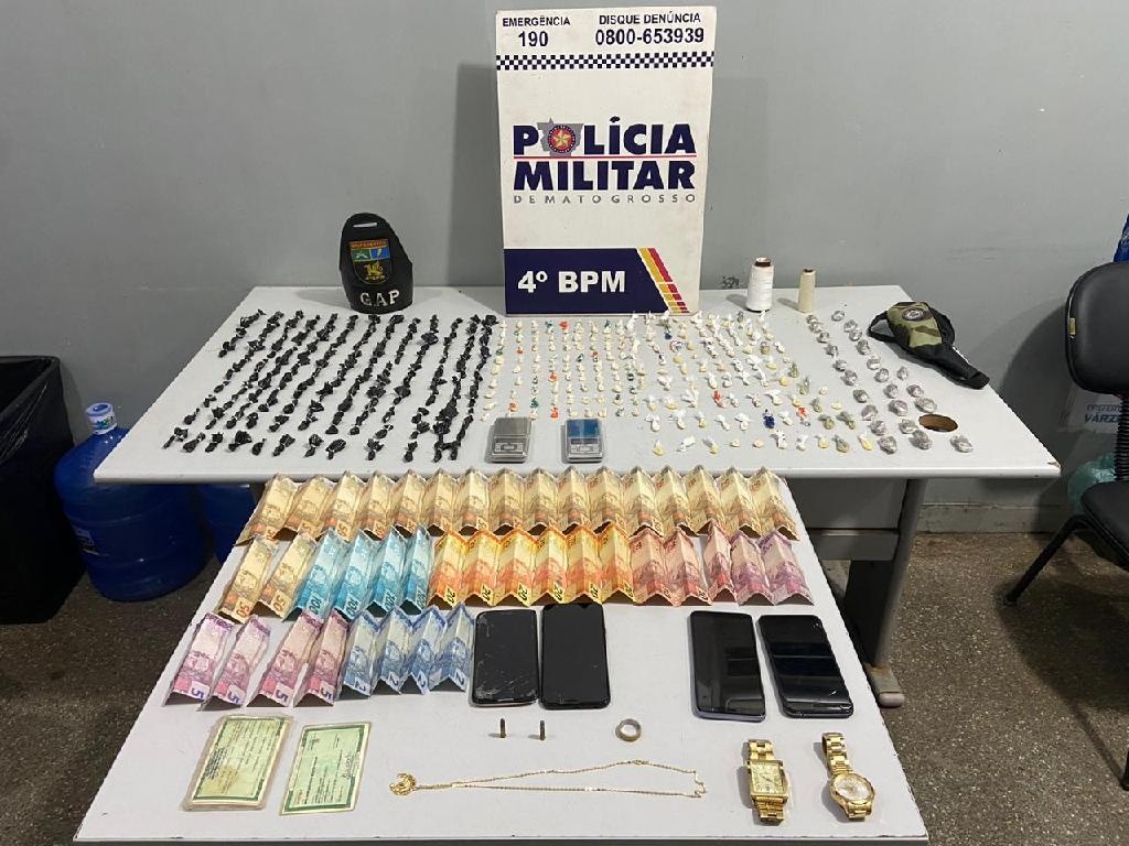 PM prende quadrilha responsável pelo tráfico de droga em bairros Várzea Grande