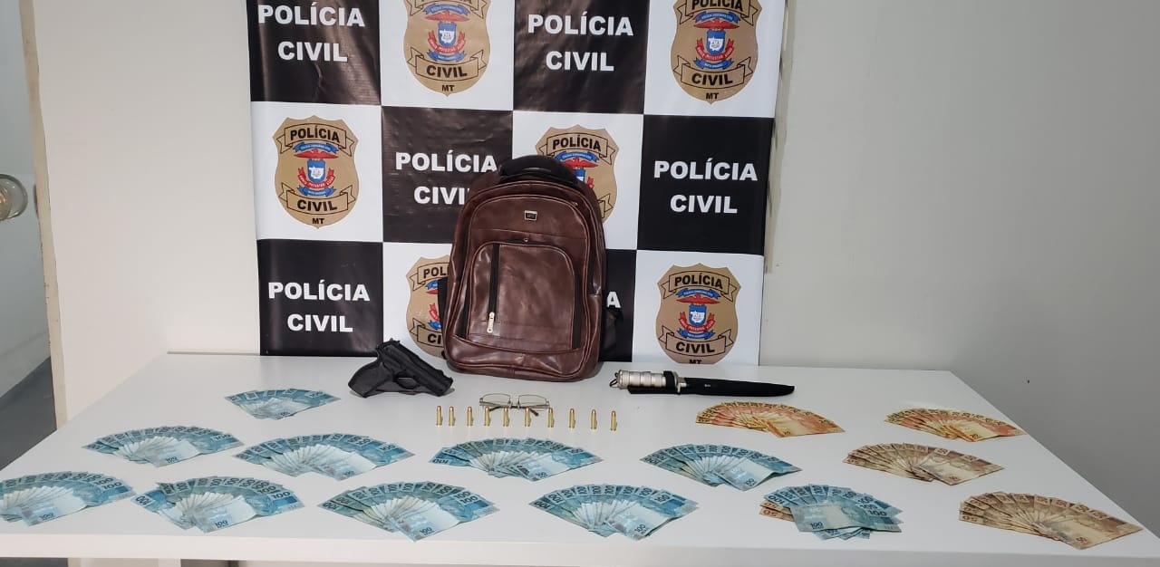 Autor de roubo a agência bancária em Rondonópolis é preso com R$ 10 mil