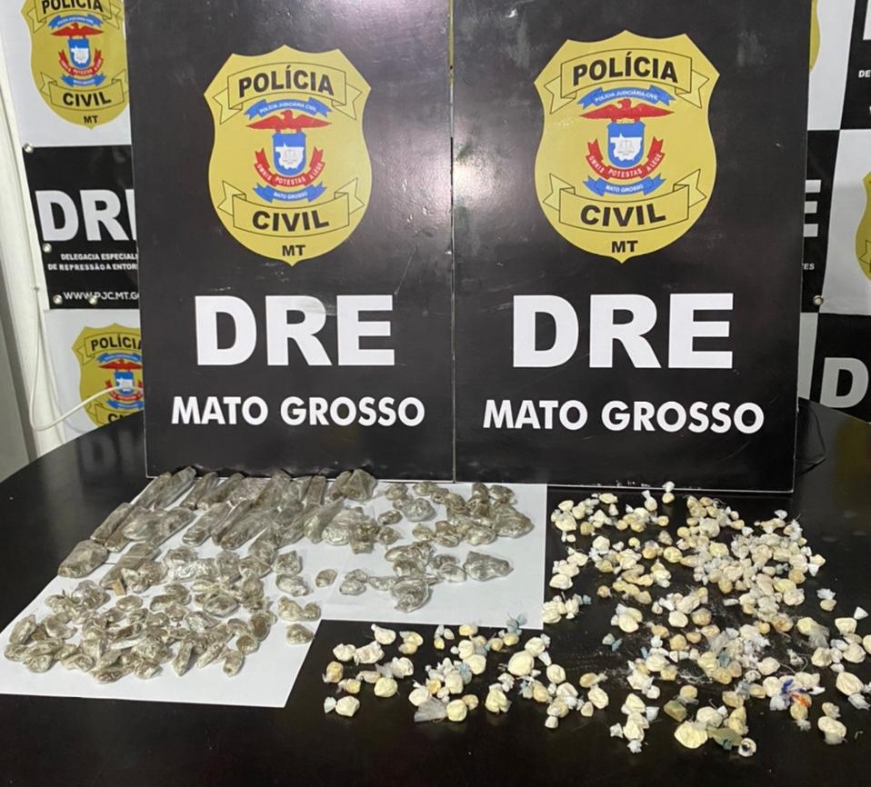 Polícia Civil apreende mais de 350 porções de entorpecentes em ponto de venda de drogas
