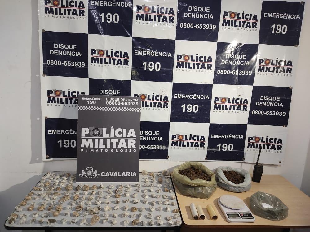 Cavalaria prende jovem com 2,5 kg de maconha em Cuiabá
