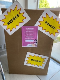Caixas de arrecadação para o 5º bazar da Refeccs terá vários pontos de entrega.