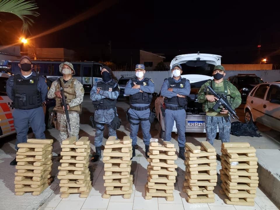 Operação conjunta da Polícia Militar apreende 176 kg de maconha