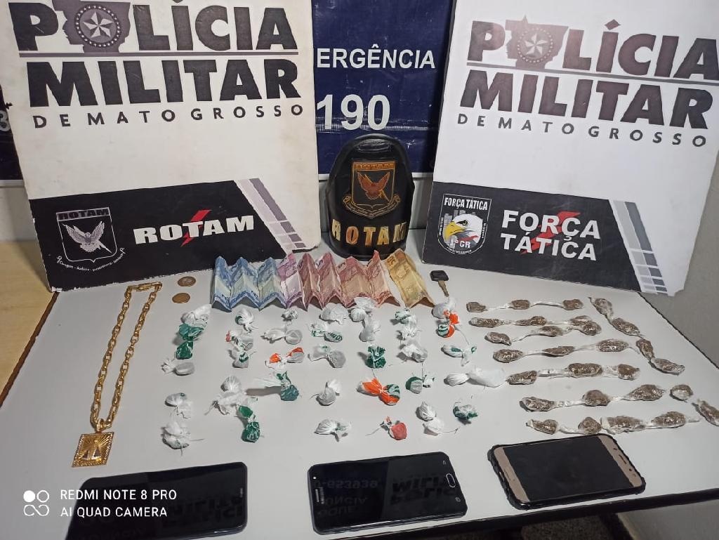 Rotam detém monitorados por tornozeleira e adolescente vendendo droga