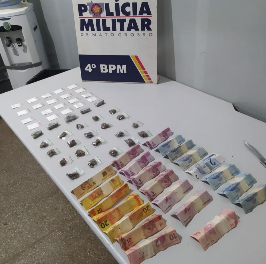 Dupla é presa com 45 porções de maconha e cocaína