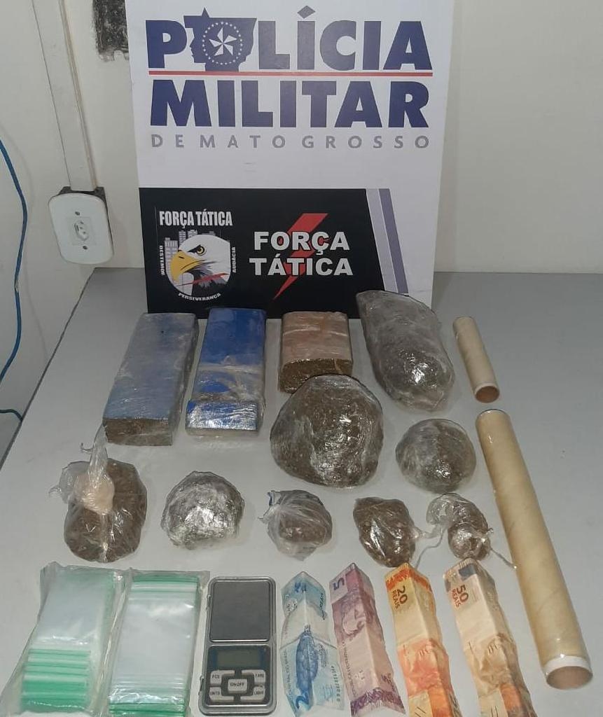 PM prende suspeito e apreende barras de maconha