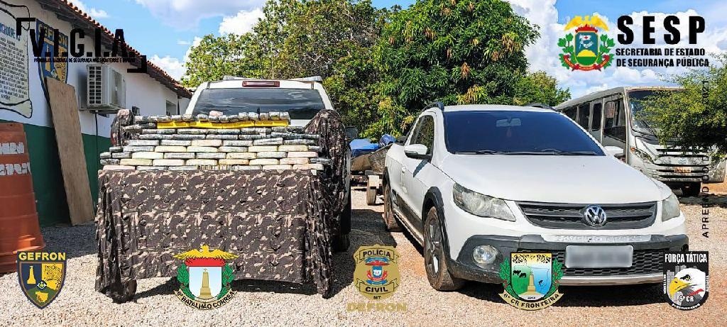 Gefron prende três pessoas com 47 kg de drogas no Rio Paraguai