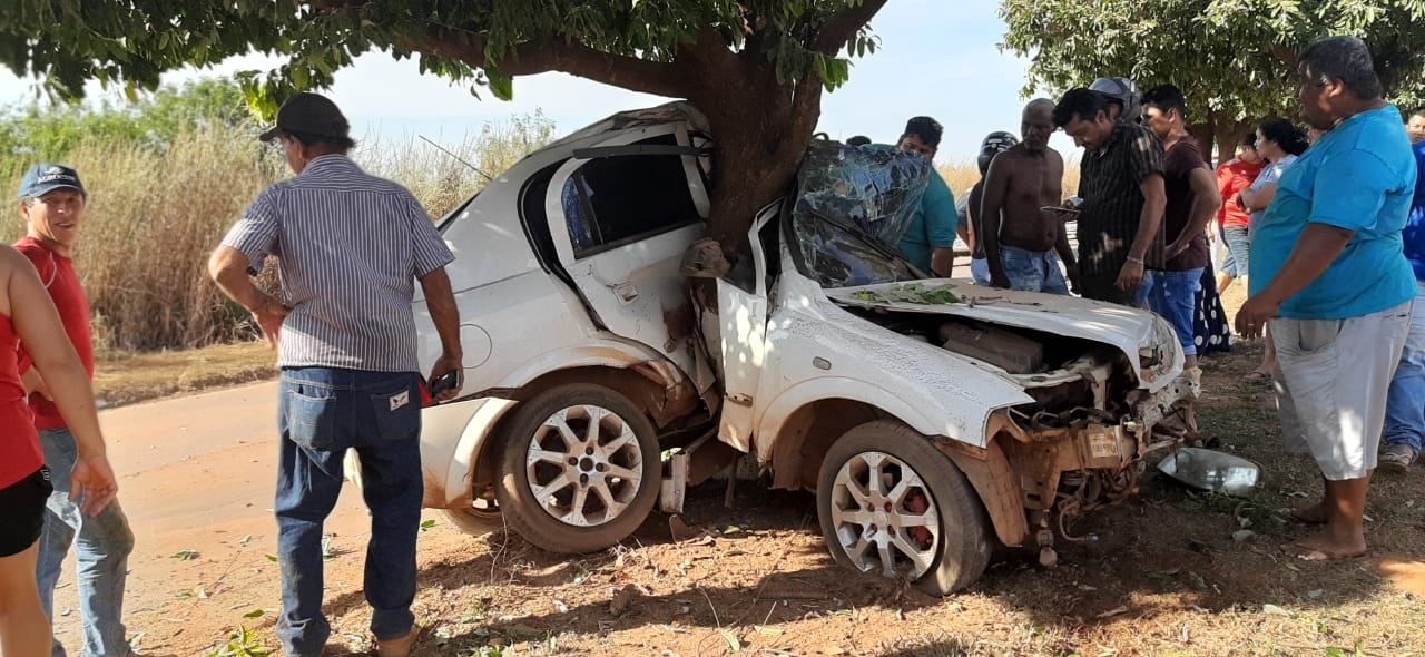 Casal morre após bater em árvore e poste