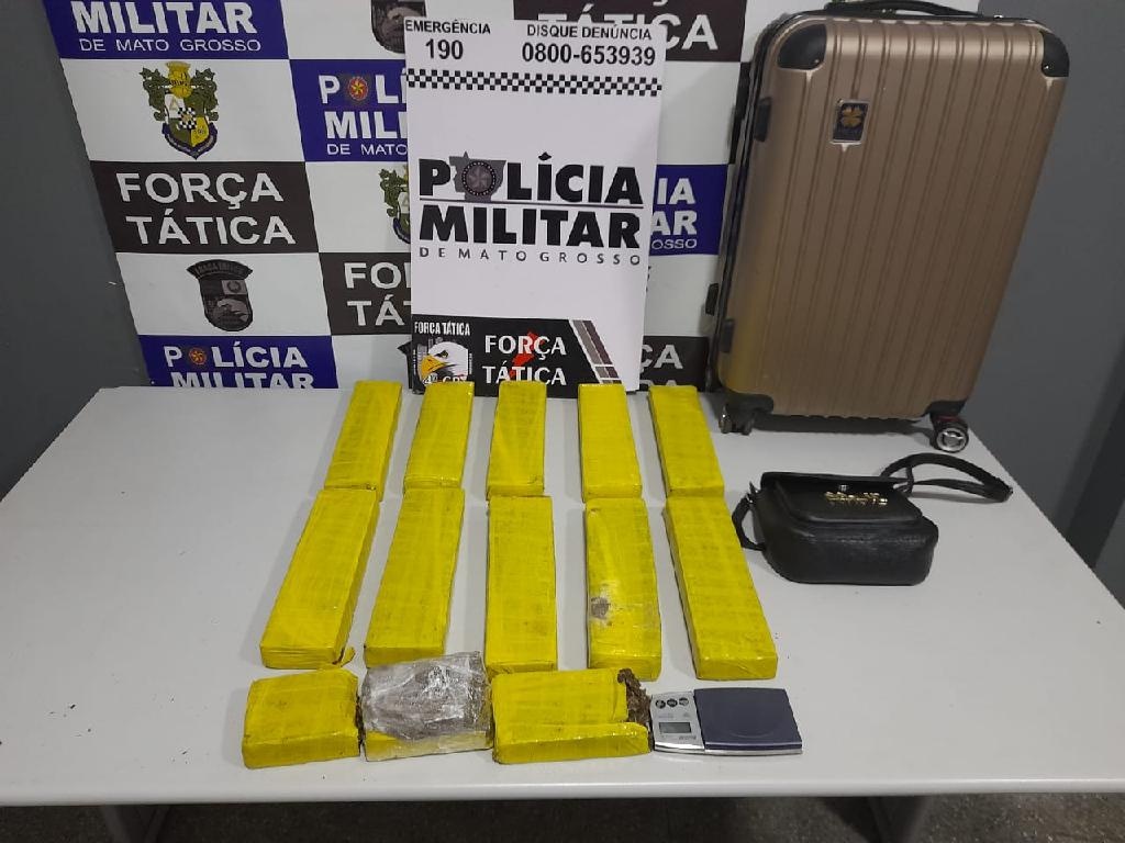 PM prende mulher com 10 quilos de maconha em Rondonópolis