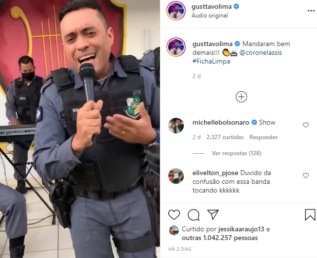 Cantor sertanejo posta vídeo do Corpo Musical da Polícia Militar de MT