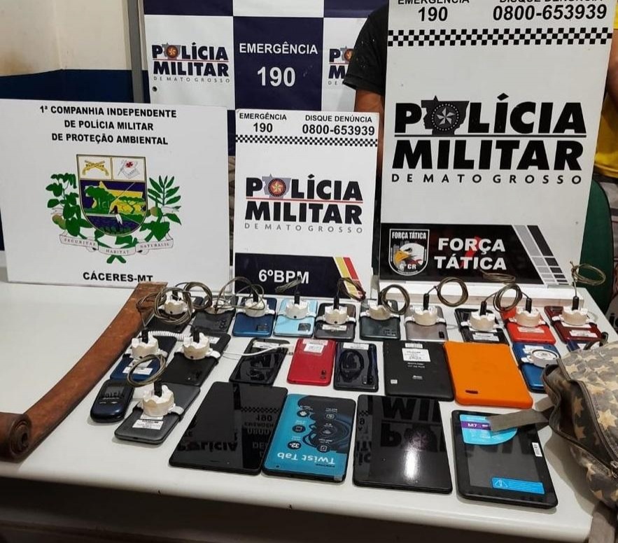 PM prende dupla em flagrante furtando loja no centro de Cáceres