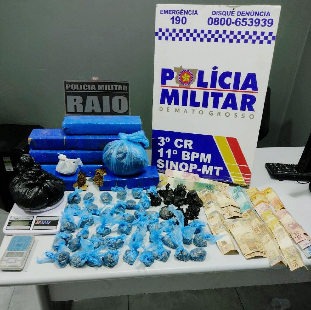 Ponto de venda de drogas é fechado e duas pessoas presas em Sinop