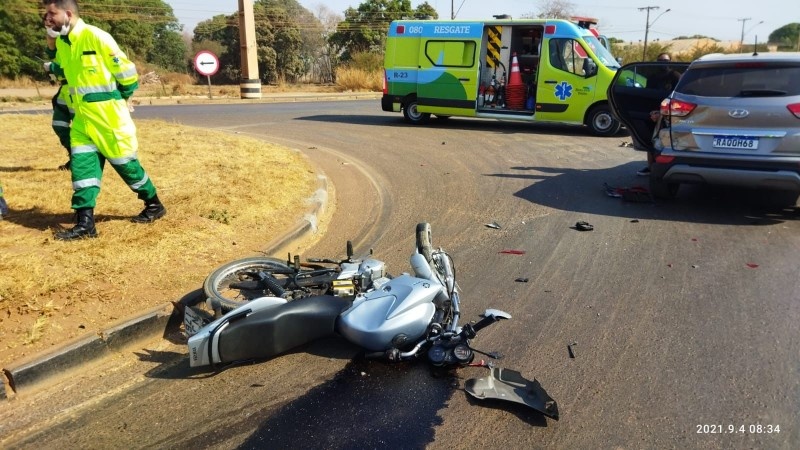 Colisão deixa motociclista ferido na BR-163 em Sinop