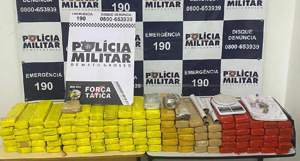 Força Tática da PM prende quadrilha com 112 quilos de maconha