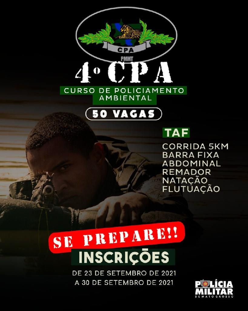 Polícia Militar abre inscrições para o 4º Curso de Policiamento Ambiental
