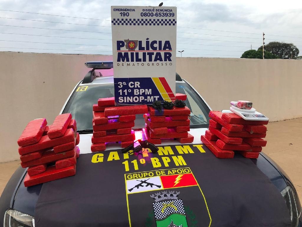 PM prende integrantes de facção criminosa e apreende 50 kg de maconha em Sinop