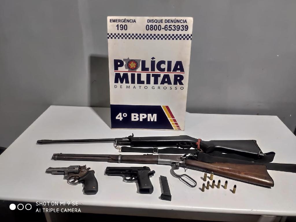 Policiais apreendem armas de fogo em garimpo em Nossa Senhora do Livramento