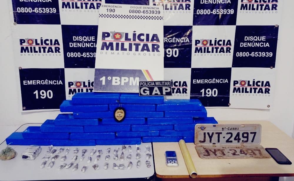 Dupla é presa pela Polícia Militar com 20 kg de maconha