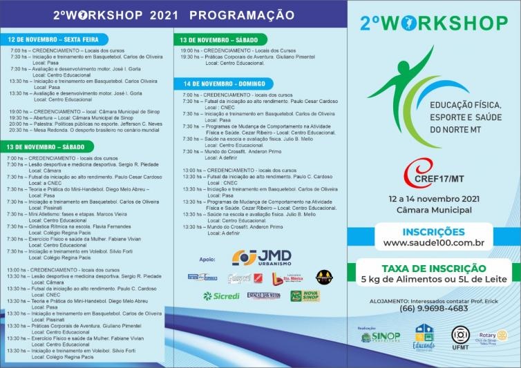 Sinop será sede do 2º Workshop de Educação Física com 13 palestrantes; evento começa amanhã