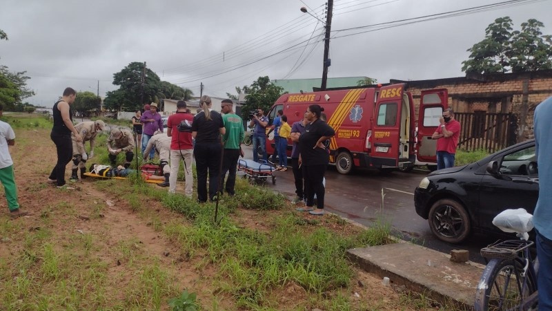 Sinop: Ciclista fica ferido ao ser atingido por um carro em avenida