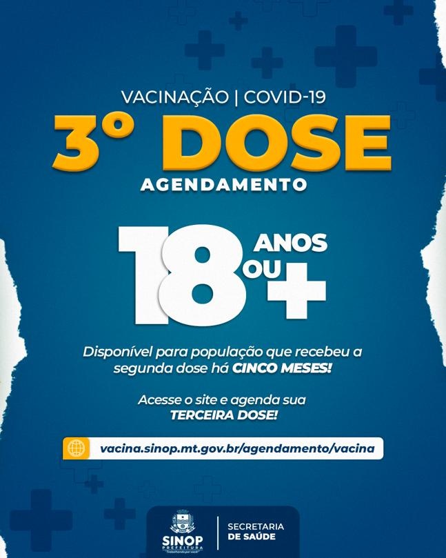 Prefeitura libera agendamento para 3ª dose de vacina contra Covid-19